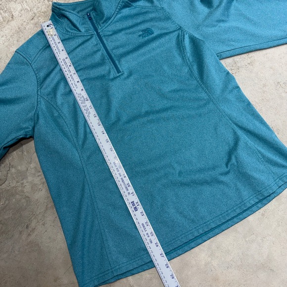 The North Face Womens Teal Quarter Zip Pullover Fleece Jacket Size XXL - Picture 2 of 7